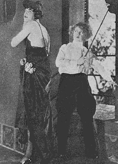 Mae and Vincent Coleman clowning around on the set of Fascination.  The two actors switched roles. The story is in the book.